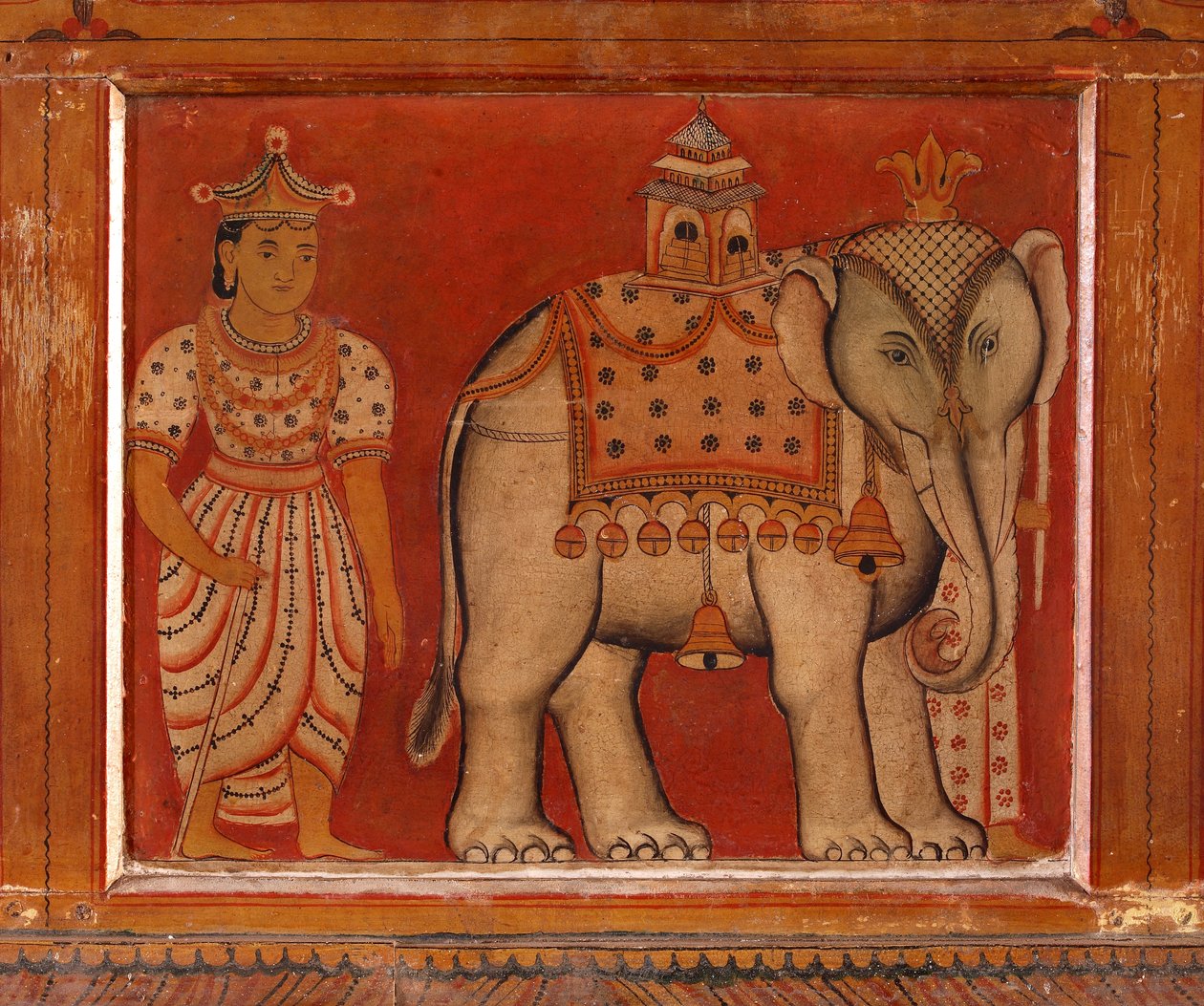 Malowidło ścienne przedstawiające słonia w świątyni Subdharama, Dehiwala (mural) autorstwa Sri Lankan School