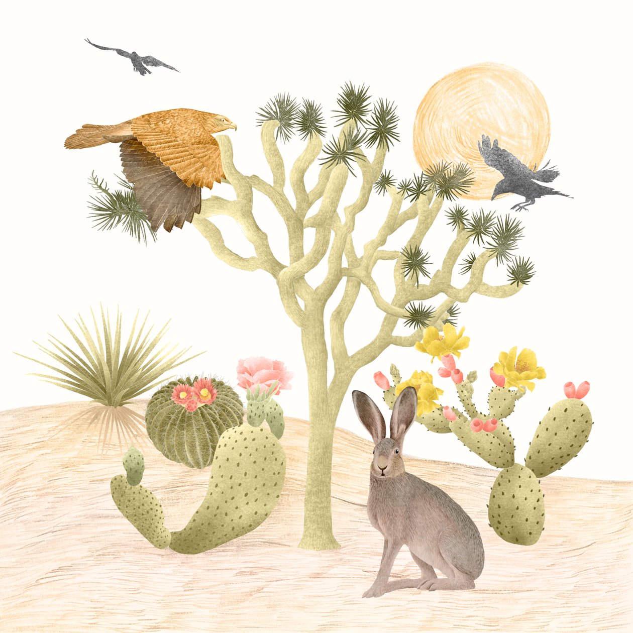 Mojave Desert, 2021 (ołówek grafitowy i cyfrowo) autorstwa Stacy Hsu