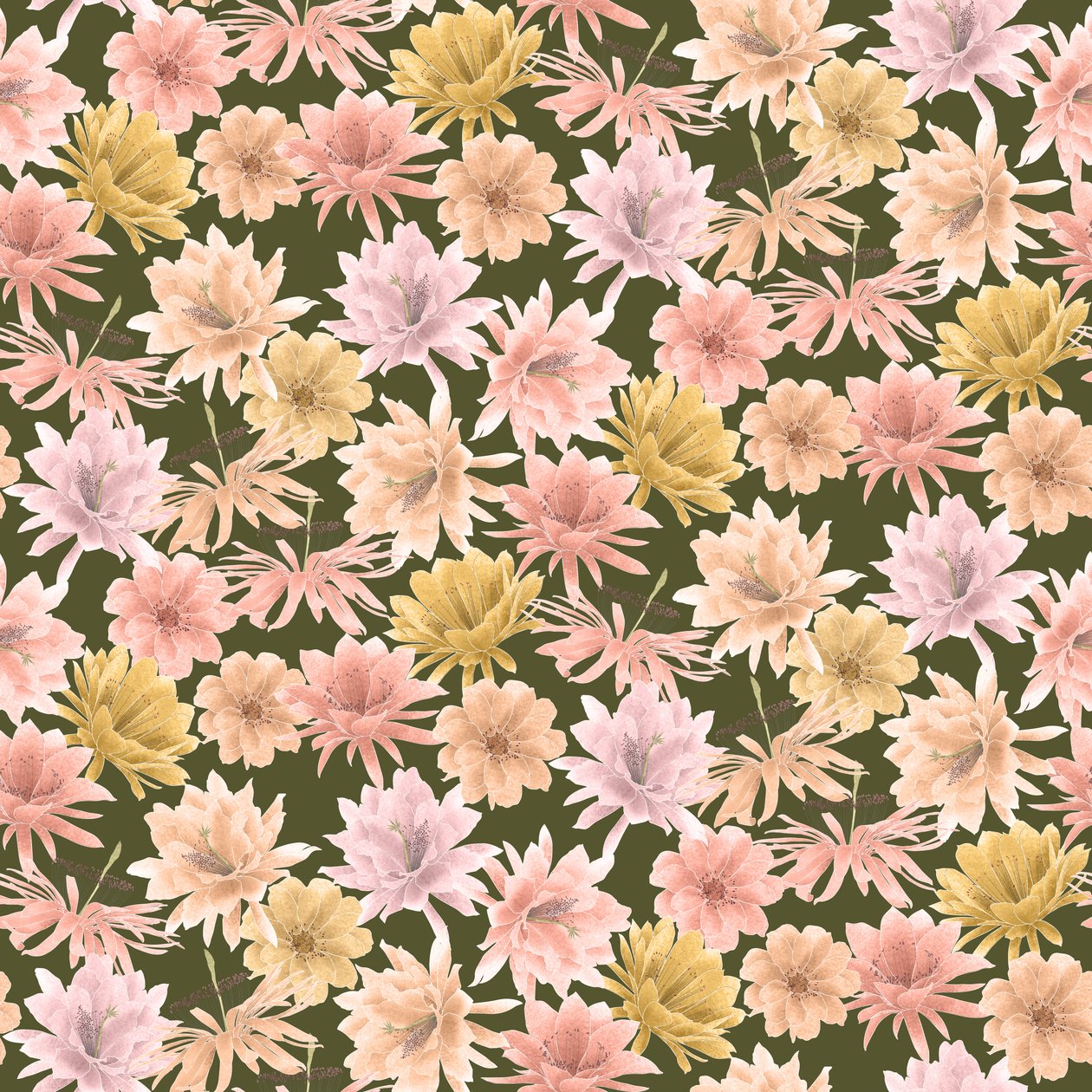 Wzór Mojave Desert Blooms, 2021 (ołówek grafitowy i cyfrowy) autorstwa Stacy Hsu