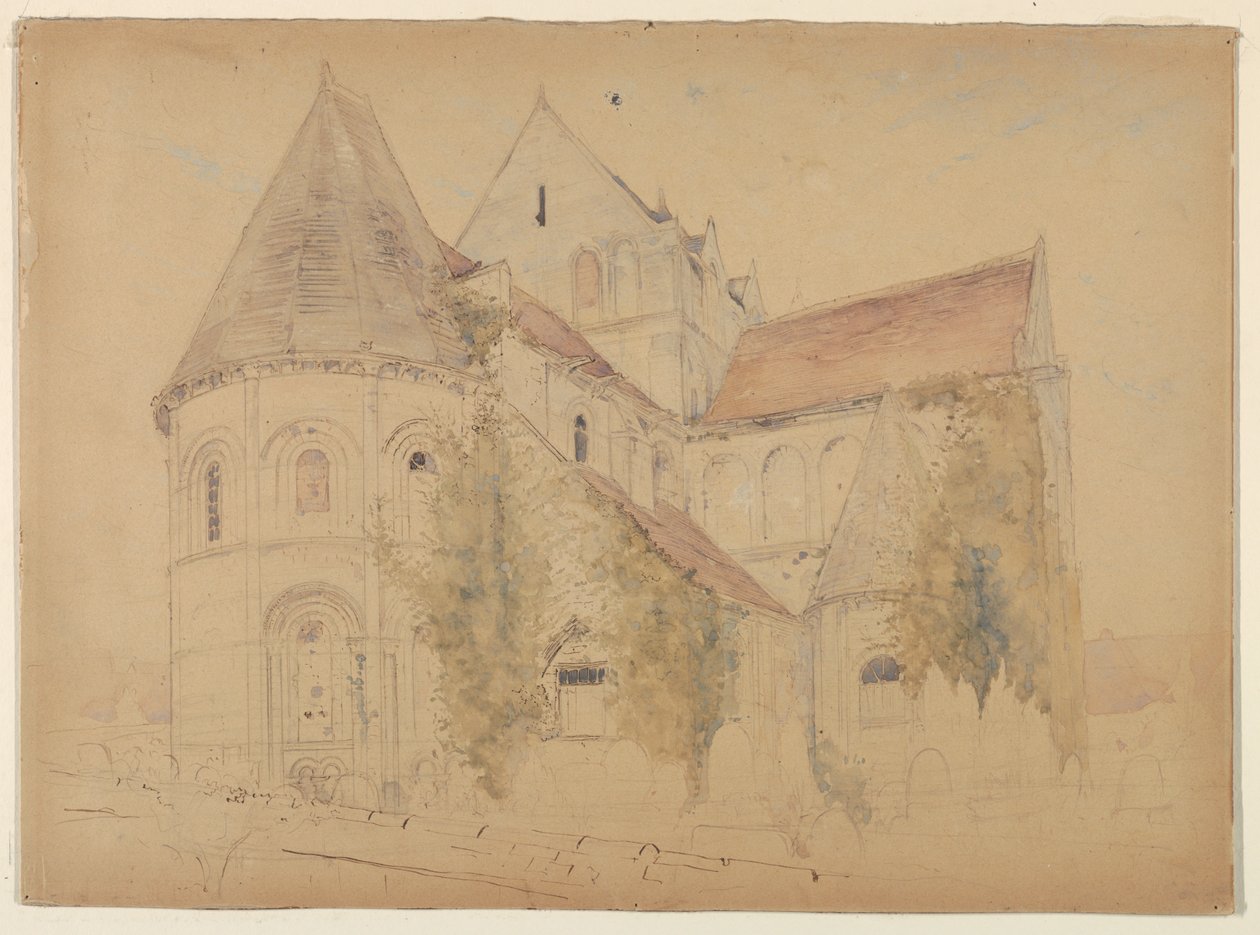 Szkic kościoła św. Mikołaja, Caen, Francja autorstwa Stanford White