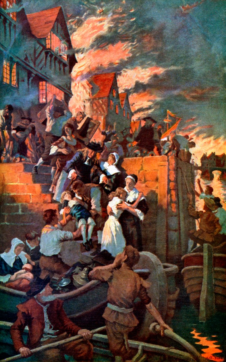 Wielki pożar Londynu w 1666 r., ok. 1920 r. autorstwa Elizabeth Adela Stanhope Forbes