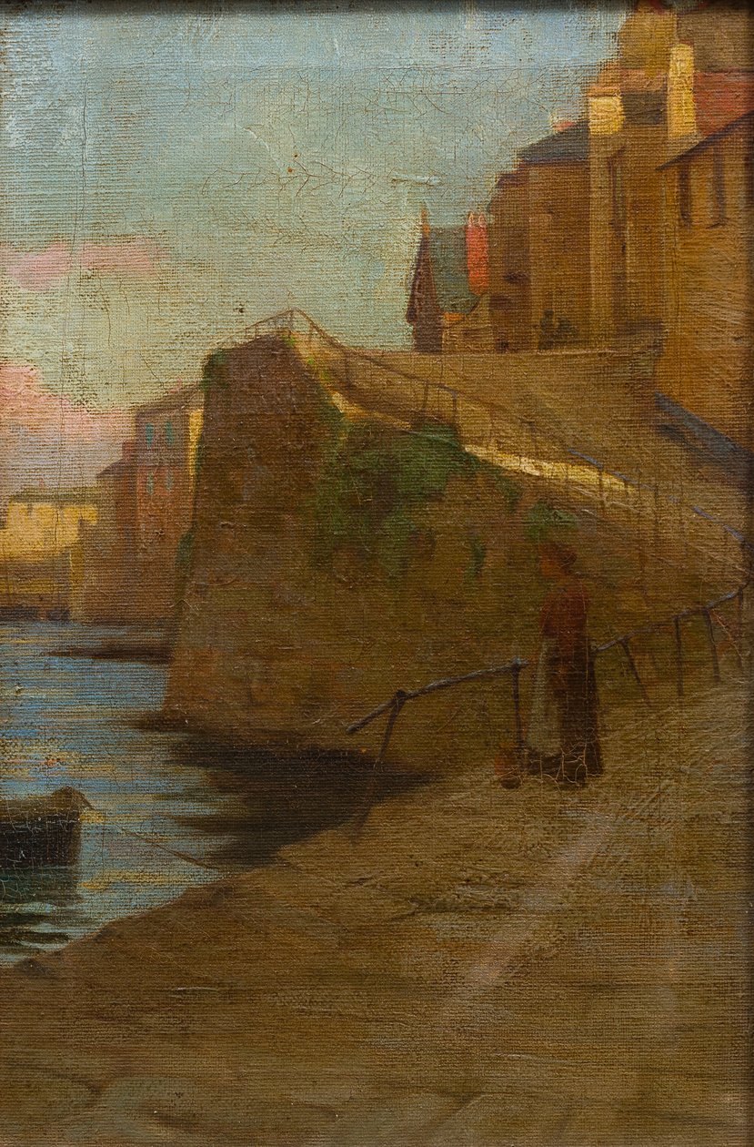 Rysunek na Newlyn Slip (bez tytułu) (olej na płótnie) autorstwa Stanhope Alexander (school of) Forbes