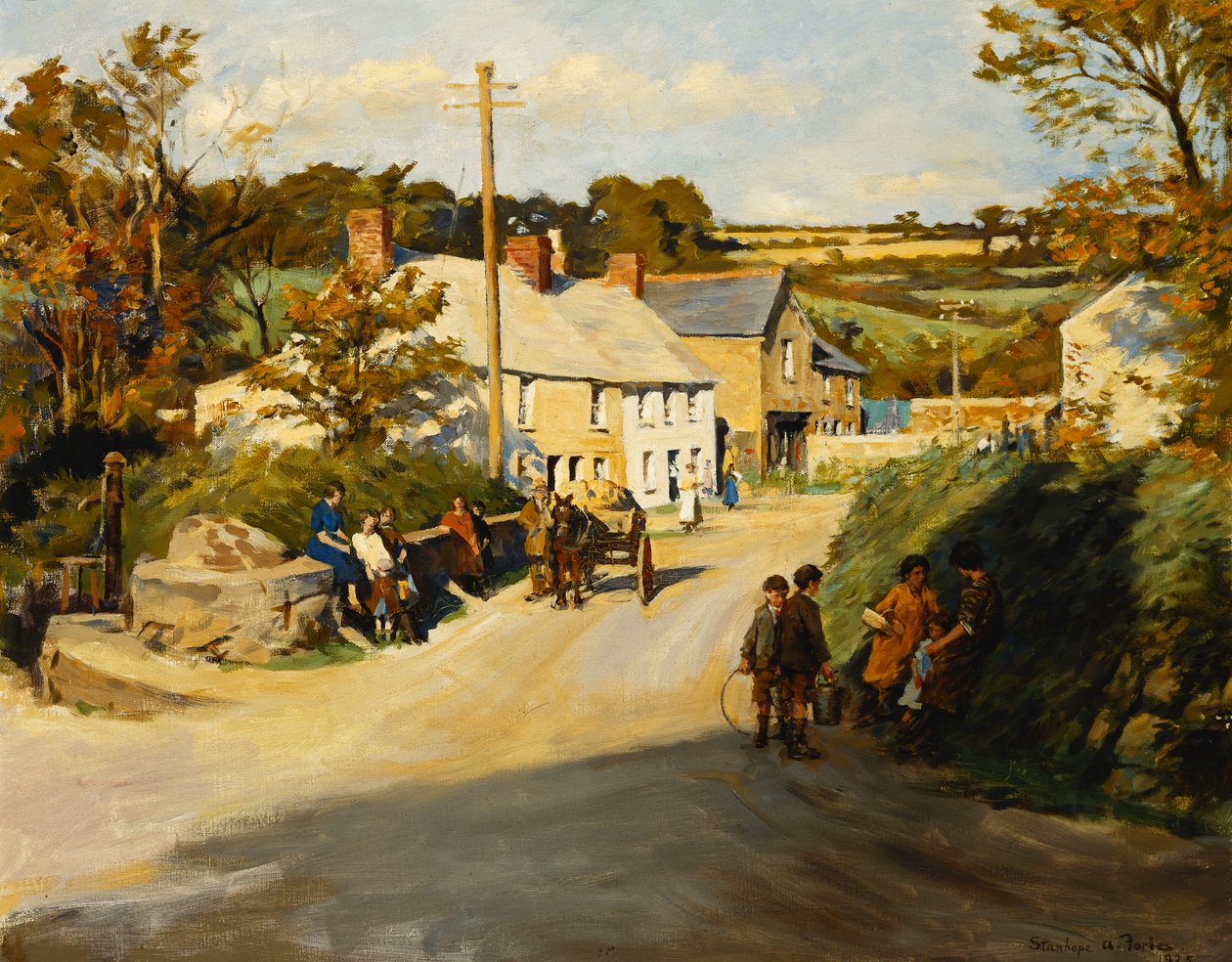 Kornwalijska wioska autorstwa Stanhope Alexander Forbes