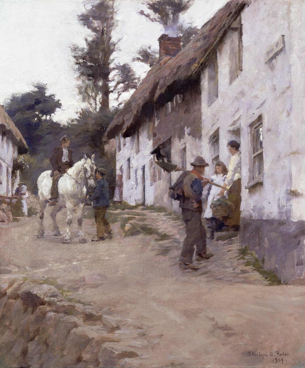 Wieczór – powrót pracowników autorstwa Stanhope Alexander Forbes