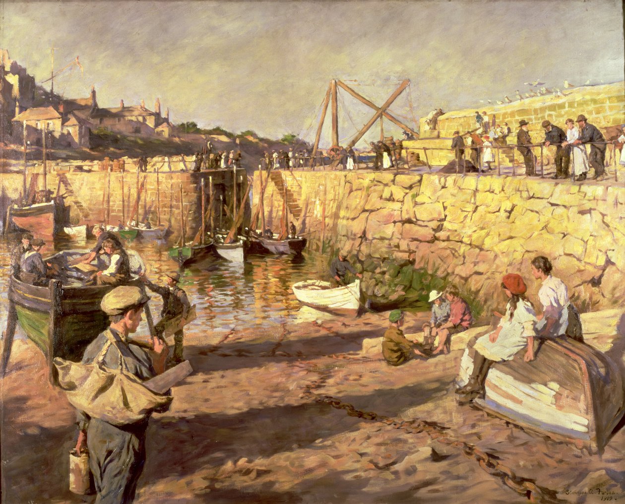 Wyposażenie, port Mousehole autorstwa Stanhope Alexander Forbes