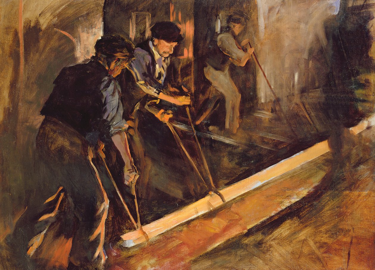 Kucie stali, The Steel Mills (olej na płótnie) autorstwa Stanhope Alexander Forbes