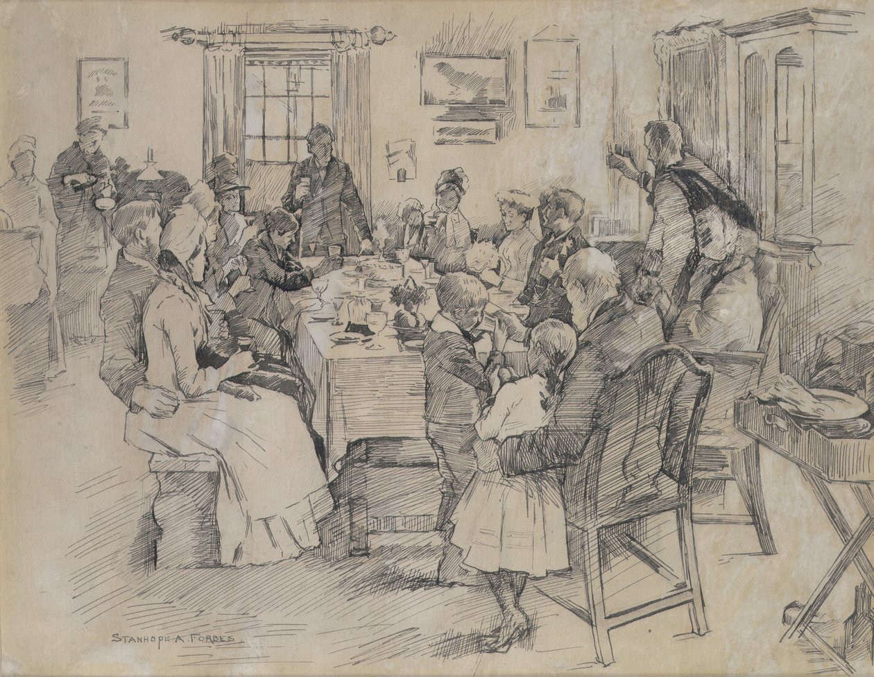 Zdrowie Panny Młodej (atrament na papierze) autorstwa Stanhope Alexander Forbes