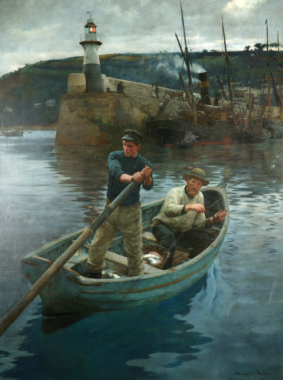 Latarnia morska Newlyn w Kornwalii autorstwa Stanhope Alexander Forbes