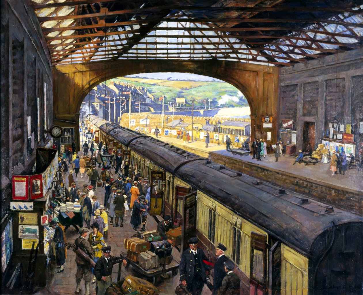 Terminus, Penzance Station, Kornwalia autorstwa Stanhope Alexander Forbes