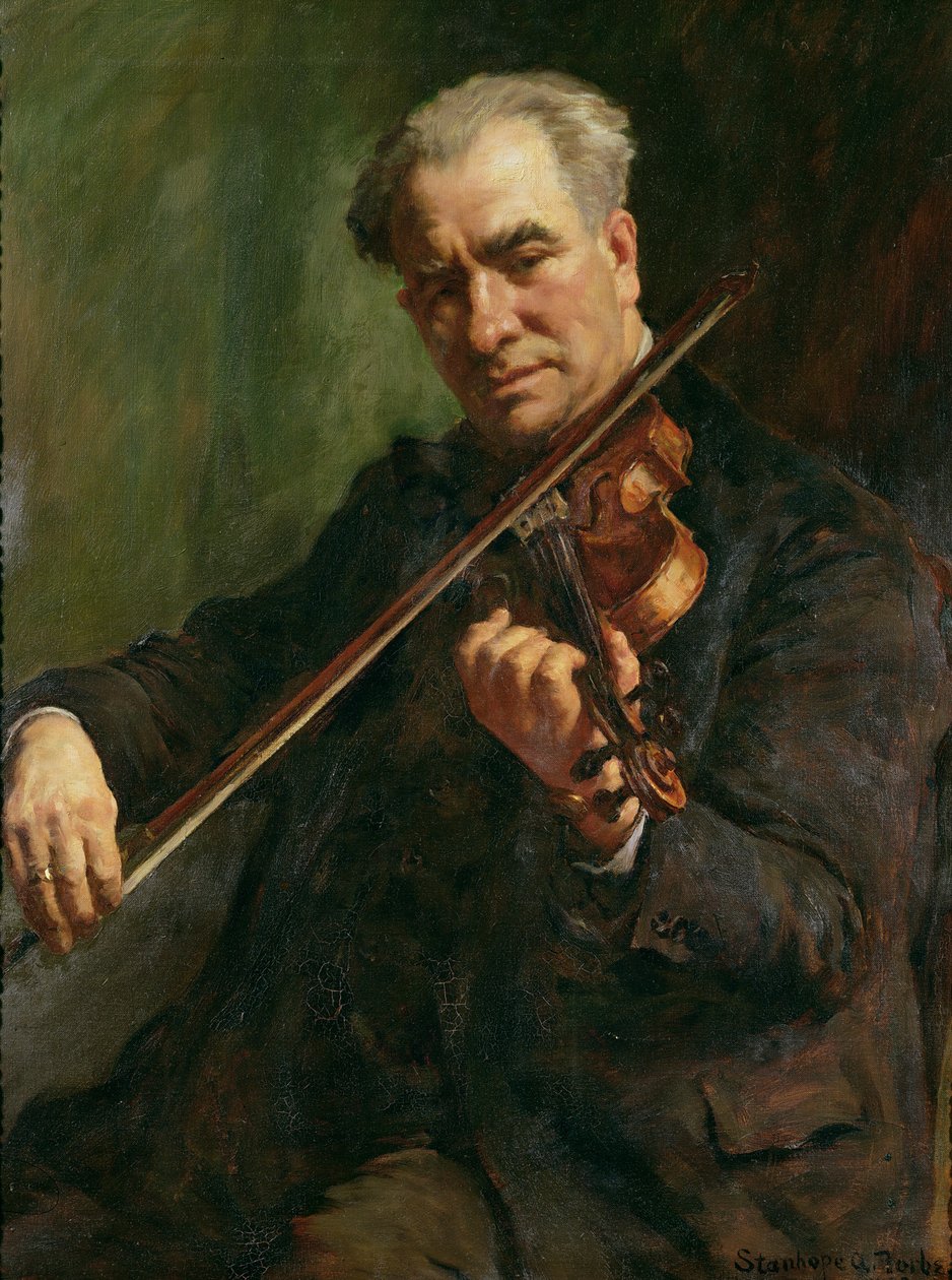 Skrzypek: Walter Barnes, dyrygent Penzance Orchestral Society, ok. 1933 autorstwa Stanhope Alexander Forbes