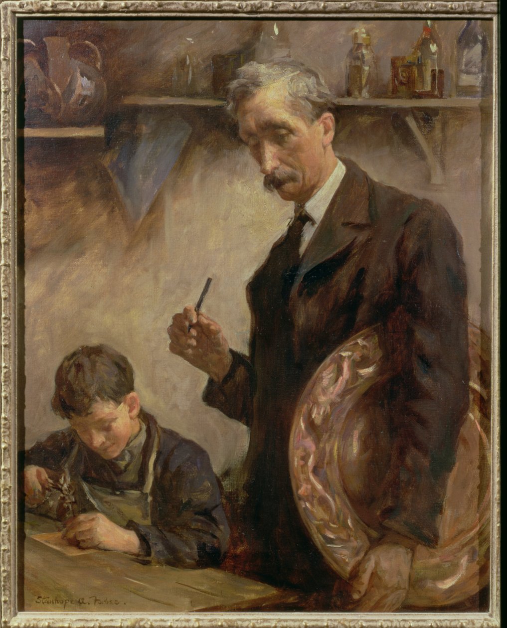 Młody uczeń, Newlyn Copperworks autorstwa Stanhope Alexander Forbes