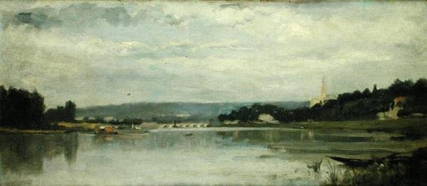 Nad brzegiem Sekwany w Saint-Cloud, ok.1880 autorstwa Stanislas Victor Edouard Lepine