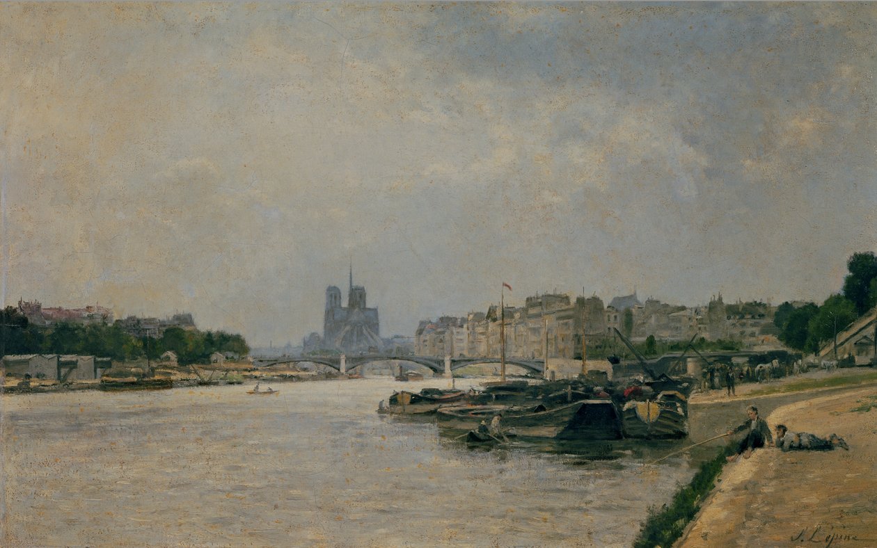 Sekwana od Quai de la Rapee autorstwa Stanislas Victor Edouard Lepine
