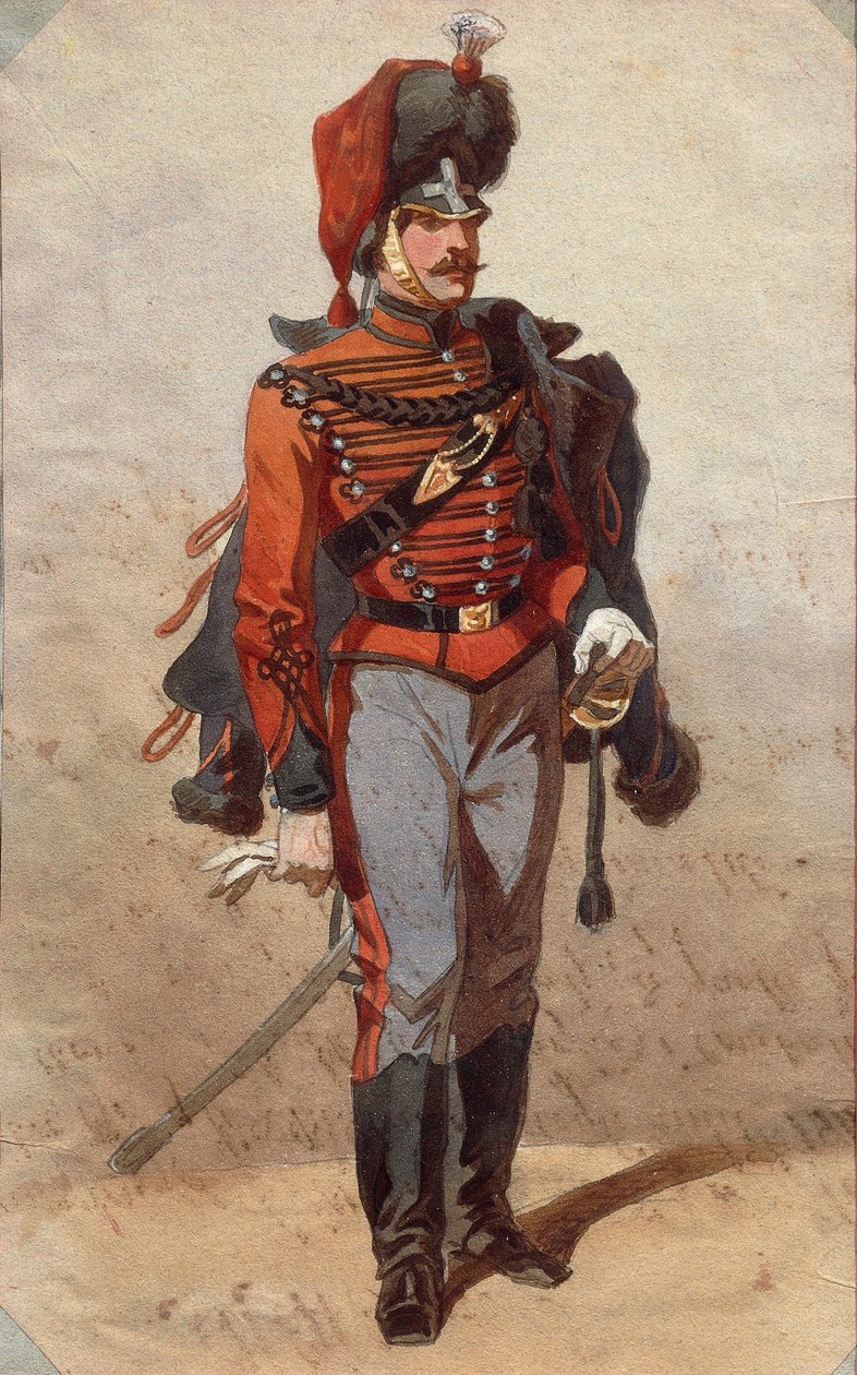 Studium mundurów Rysunek Stanislao Grimaldi del Poggetto autorstwa Stanislas Grimaldi del Poggetto