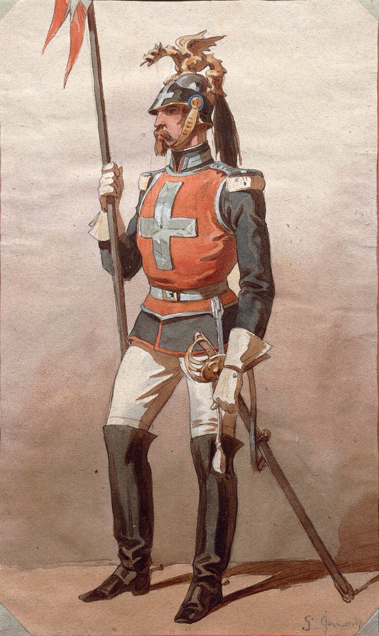 Studium mundurów, Rys. Stanislao Grimaldi del Poggetto autorstwa Stanislas Grimaldi del Poggetto
