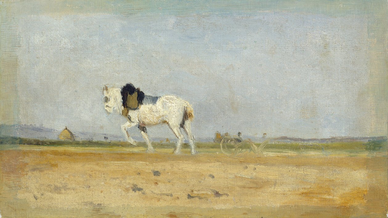 Koń pługowy na polu, 18701874. autorstwa Stanislas Lepine