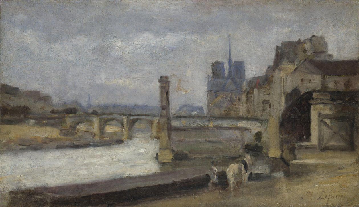 Pont de la Tournelle, Paryż, 1862-1864 autorstwa Stanislas Lepine