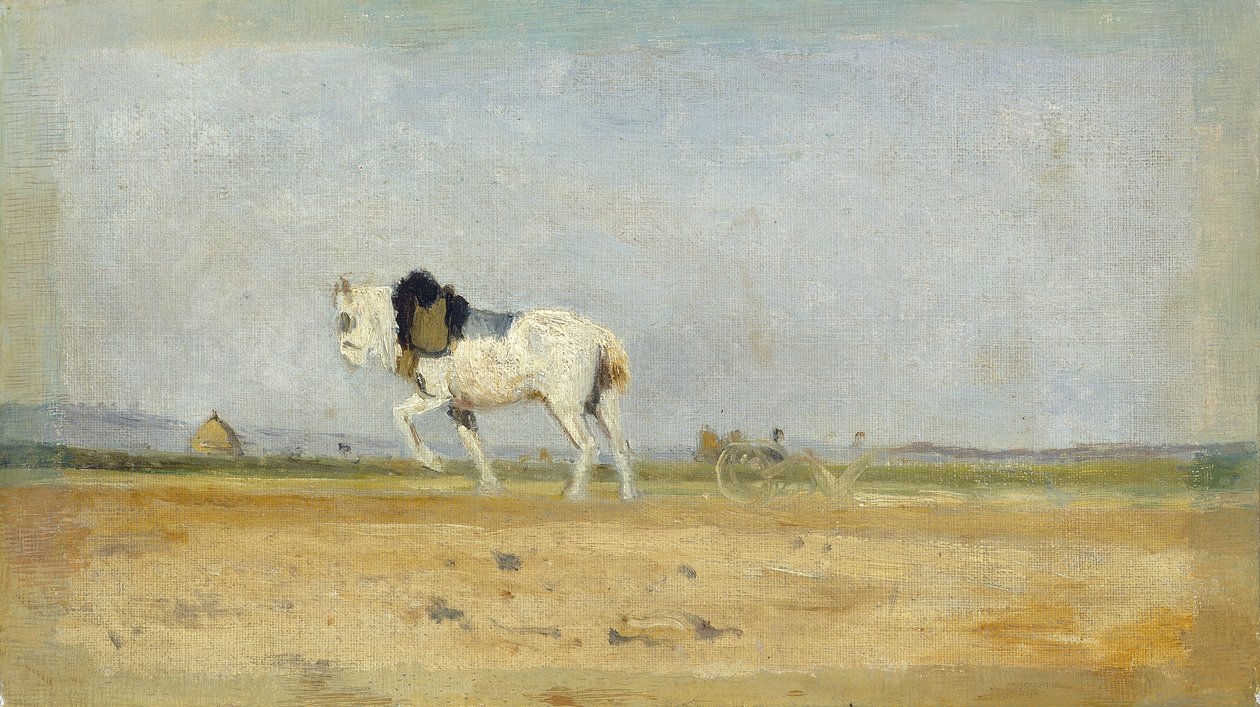 Koń pociągowy na polu autorstwa Stanislas Lepine