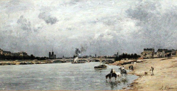 Most Austerlitz, Paryż (olej na płótnie) autorstwa Stanislas Victor Edouard Lepine