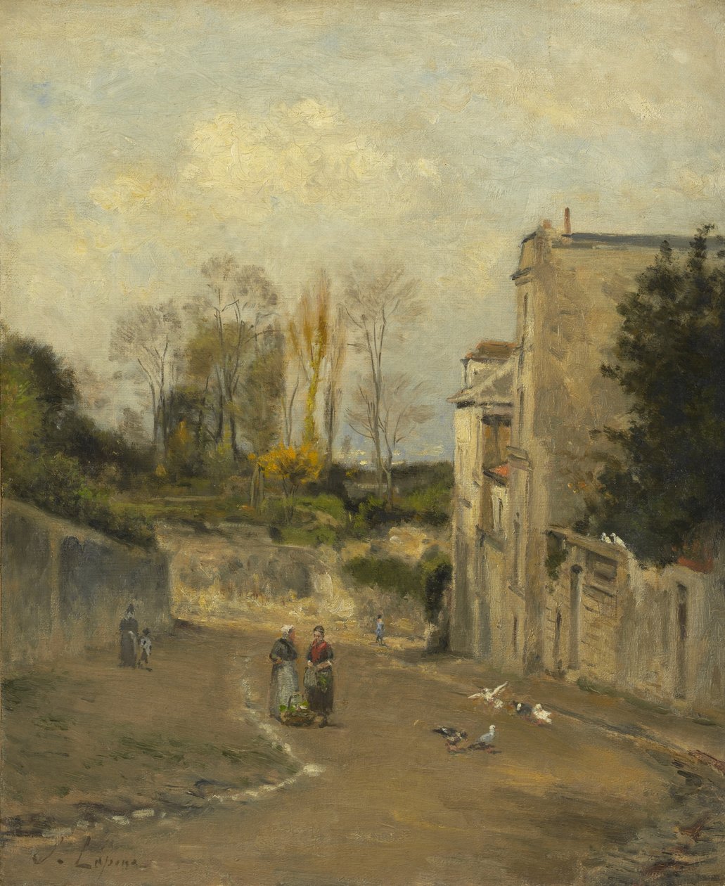 Montmartre, rue Cortot, ok. 1872-76 autorstwa Stanislas Victor Edouard Lepine