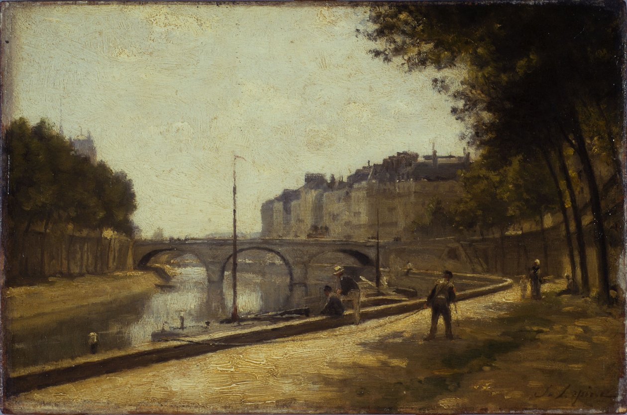 Most Saint-Michel, ok. 1880 (olej na drewnie) autorstwa Stanislas Victor Edouard Lepine