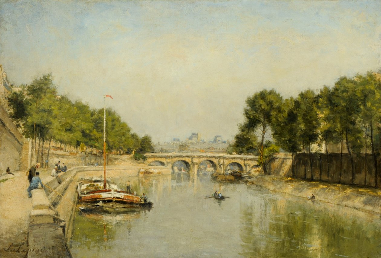 Brzegi Sekwany wiosną (olej na płótnie) autorstwa Stanislas Victor Edouard Lepine