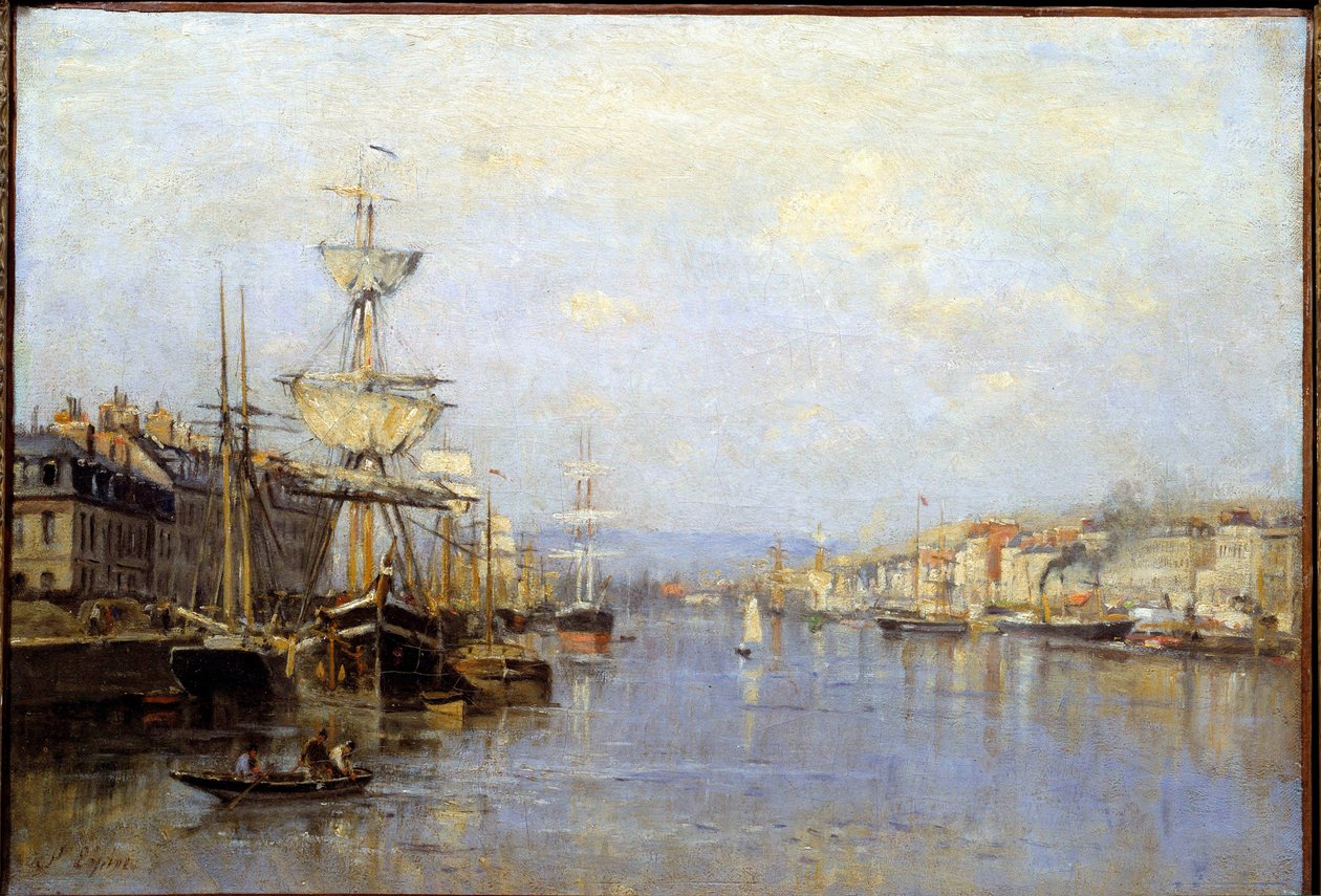 Widok na port w Rouen Malarstwo Stanislasa Lepine