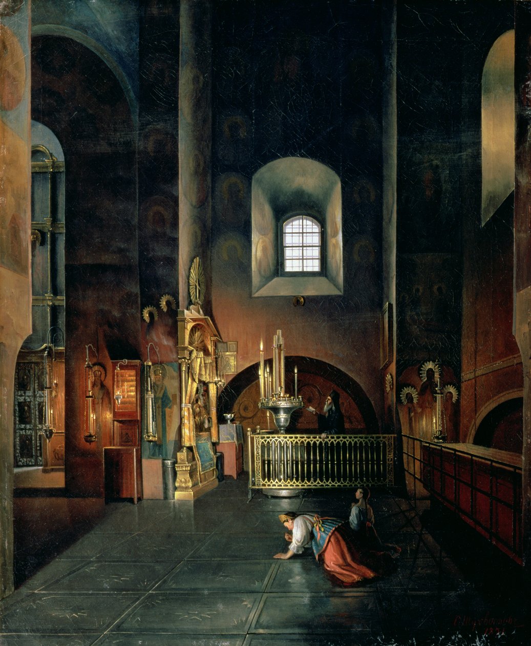 W kościele, 1851 autorstwa Stanislav Joulianovitch Joukovski