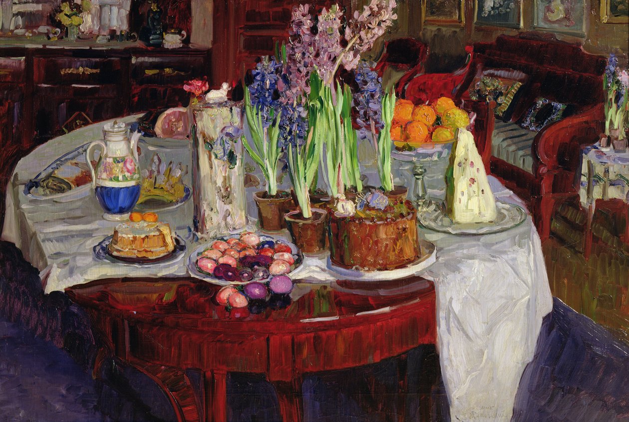 Stół Wielkanocny, 1915 autorstwa Stanislav Julianovic Zukovskij