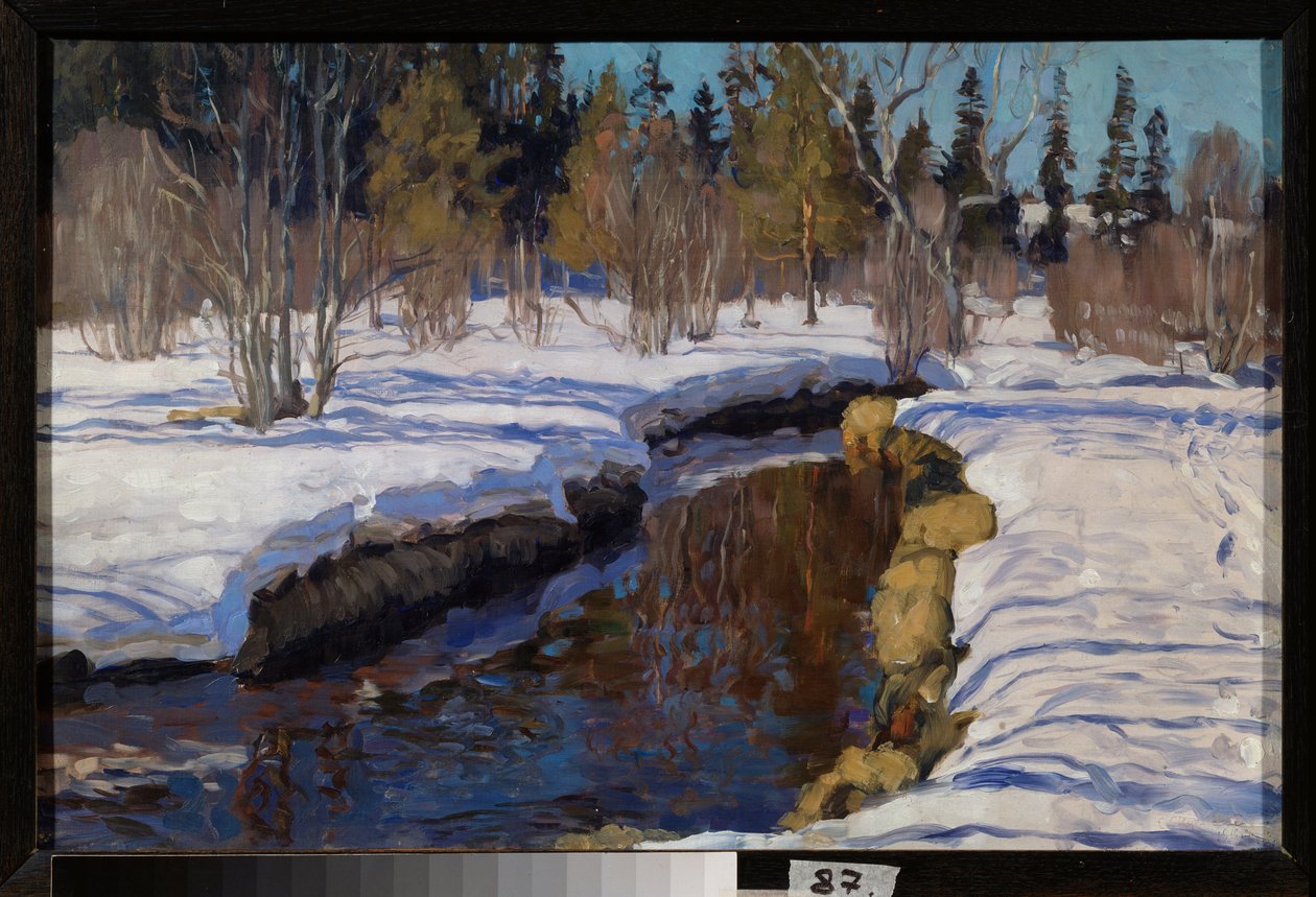 Zima. Malarstwo Stanisława Julianowicza Żukowskiego (Żukowski) (1873-1944), olej na płótnie autorstwa Stanislav Joulianovitch Joukovski