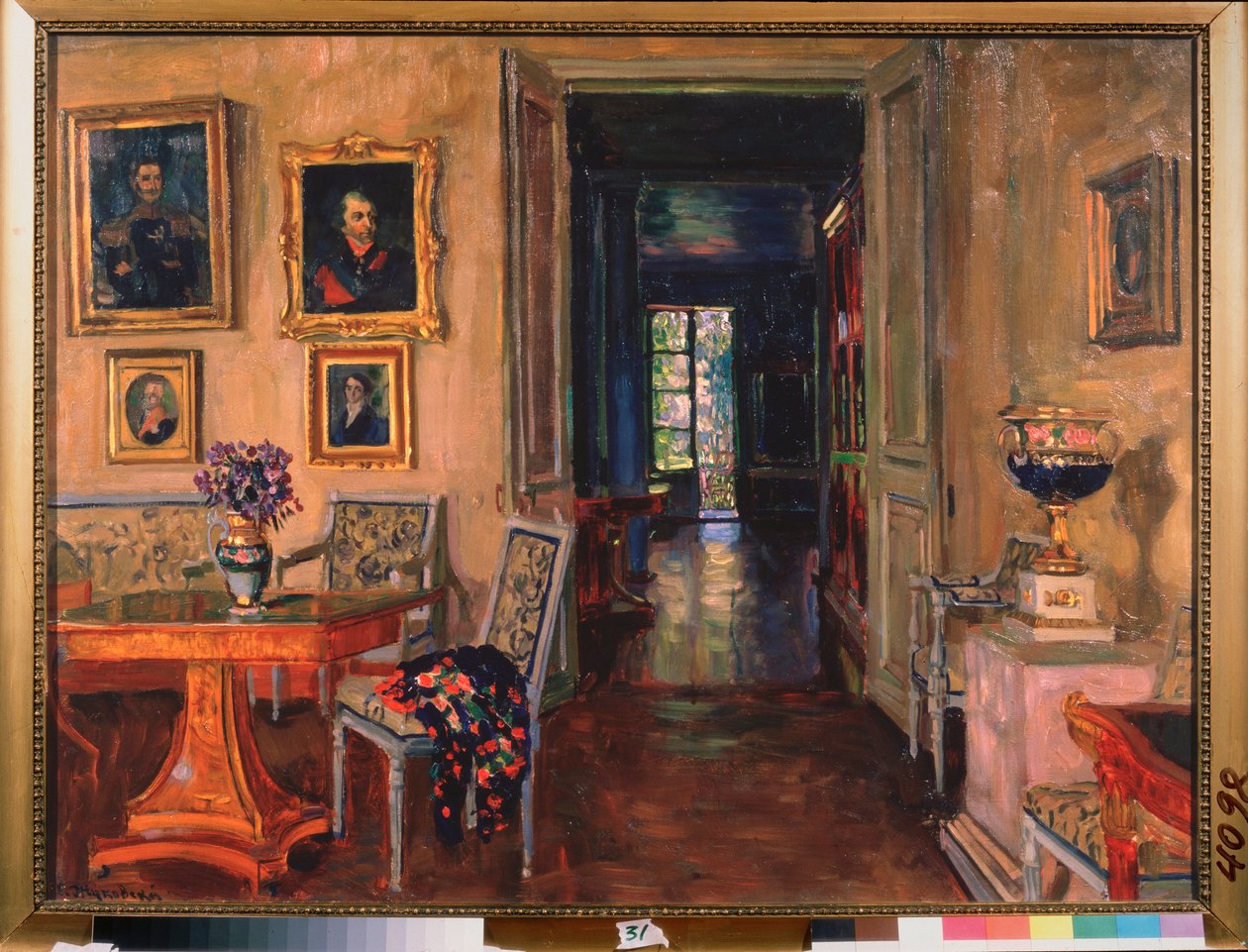 Wnętrze rezydencji Brasovo. Malarstwo Stanisława Julianowicza Żukowskiego (Żukowski) (1873-1944), olej na płótnie autorstwa Stanislav Joulianovitch Joukovski