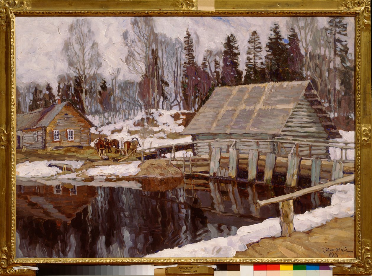 Blokada. Malarstwo Stanisława Julianowicza Żukowskiego (Żukowski) (1873-1944), olej na płótnie autorstwa Stanislav Joulianovitch Joukovski