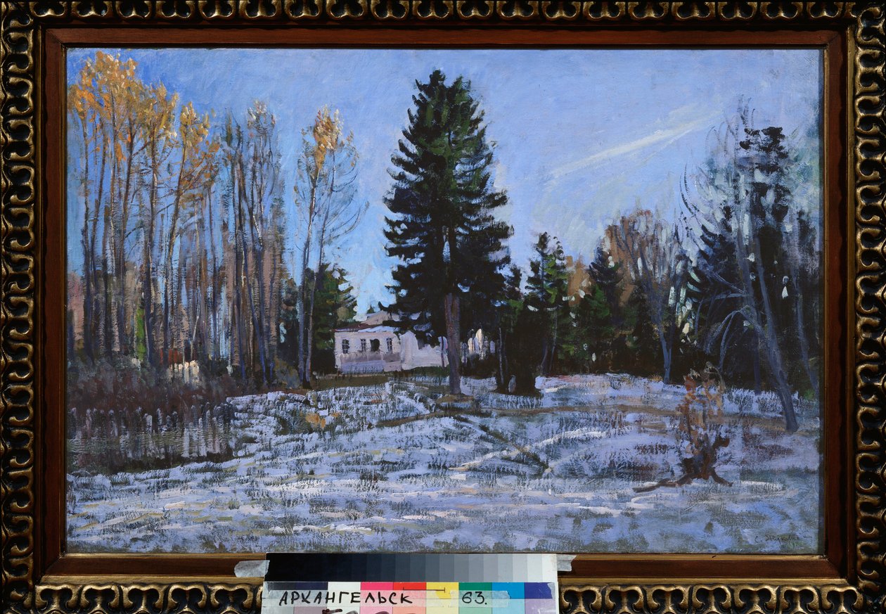 Stara wiejska posiadłość. Malarstwo Stanisława Julianowicza Żukowskiego (Żukowski) (1873-1944), olej na płótnie autorstwa Stanislav Joulianovitch Joukovski