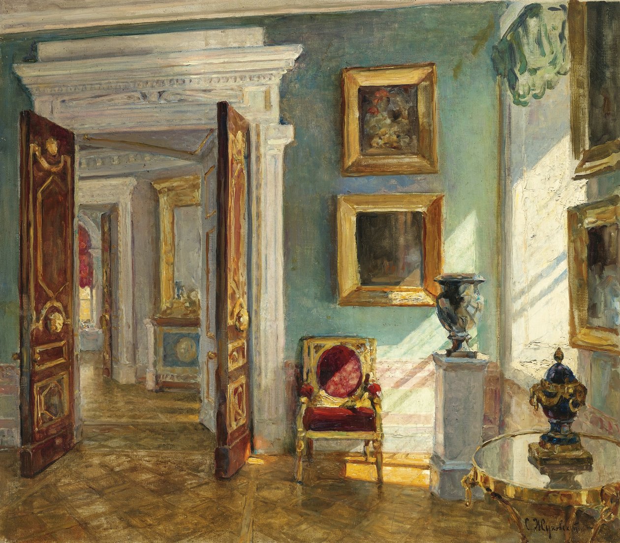 Wnętrze Galerii Obrazów, Pawłowsk autorstwa Stanislav Julianovic Zukovskij