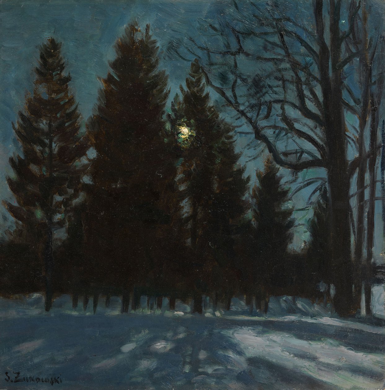 Zimowa noc, 1931 autorstwa Stanislav Julianovic Zukovskij