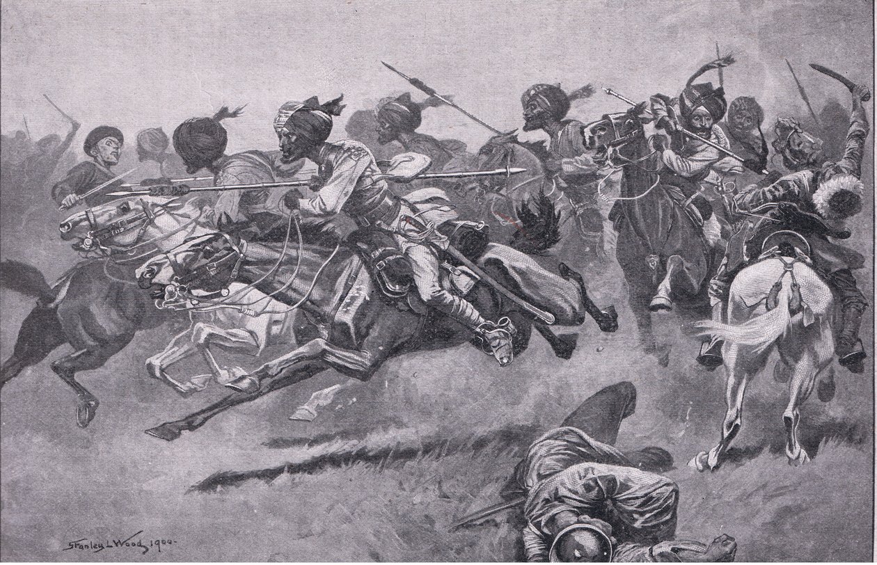 O wyprawie do Pao-Ting-Fu: szarża bengalskich lansjerów autorstwa Stanley L. Wood