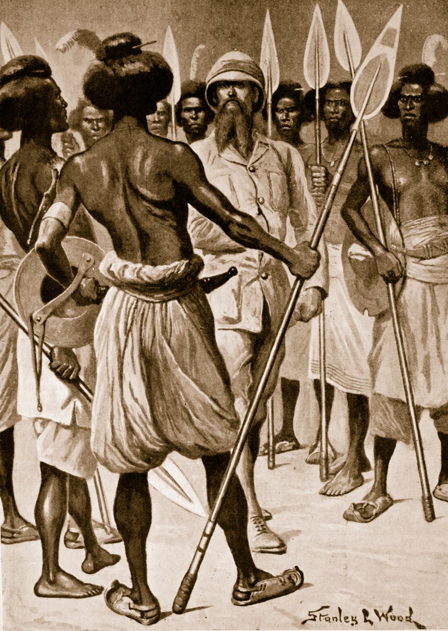 Typ wojownika, którego Burton spotkał w Somalilandzie autorstwa Stanley L. Wood