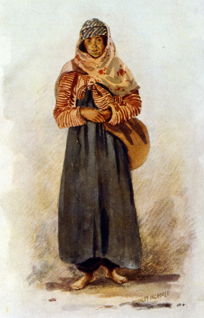ilustracja przedstawiająca syryjską wieśniaczkę autorstwa Stanley Inchbold