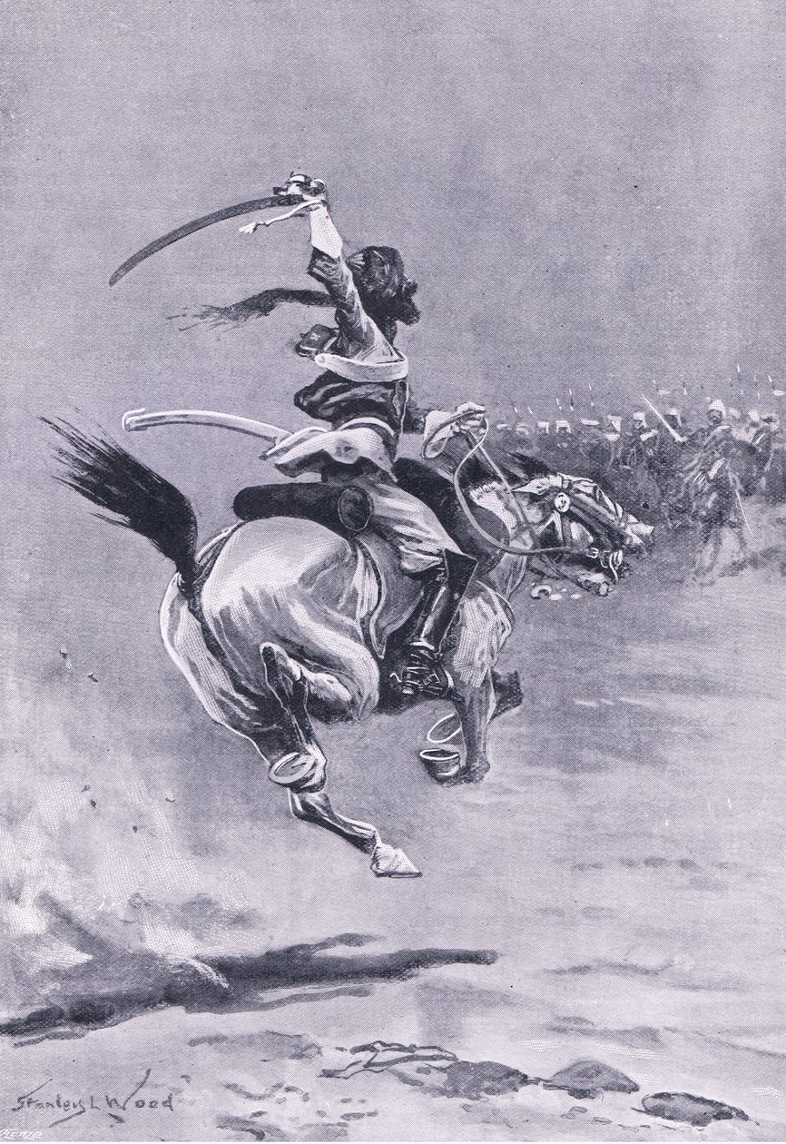 Delhi: Oblegający byli nieustannie atakowani, lipiec 1857, ilustracja z brytyjskich bitew na lądzie i morzu, 1915 autorstwa Stanley L. Wood