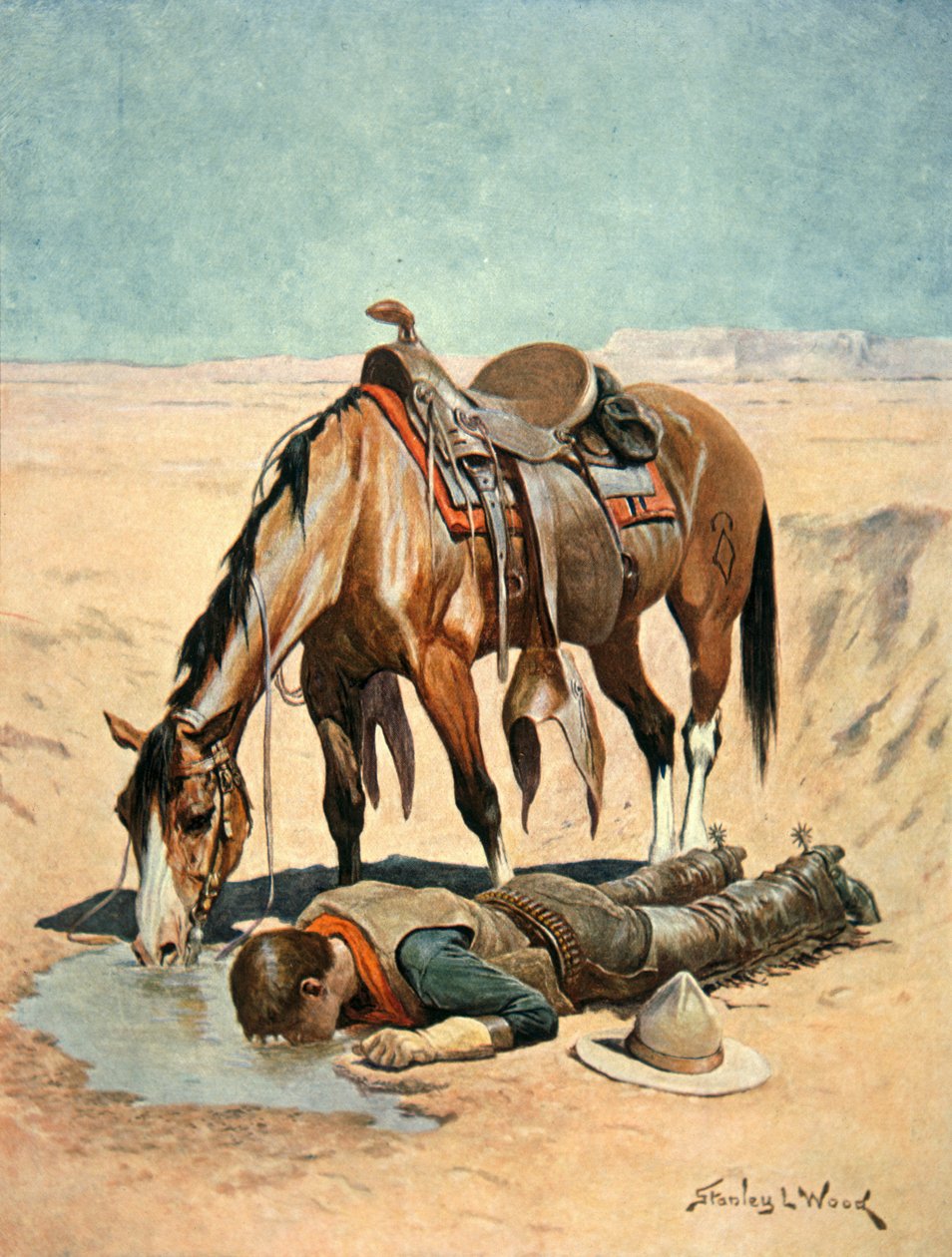 The Water Hole (akwarela na papierze) autorstwa Stanley L. Wood