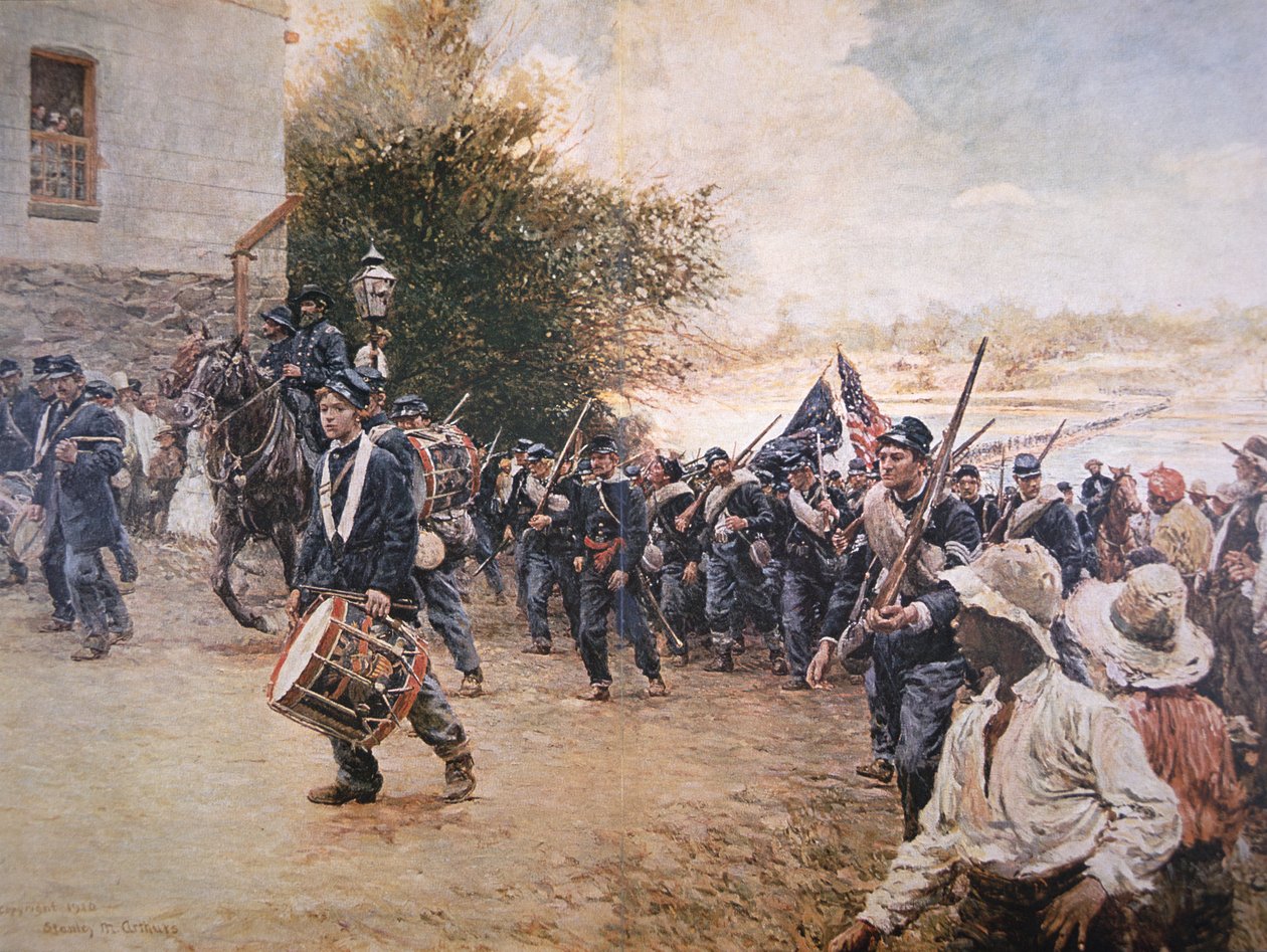 Generał Sherman maszerujący przez Gruzję, c.1910 (kolor lito) autorstwa Stanley Massey Arthurs