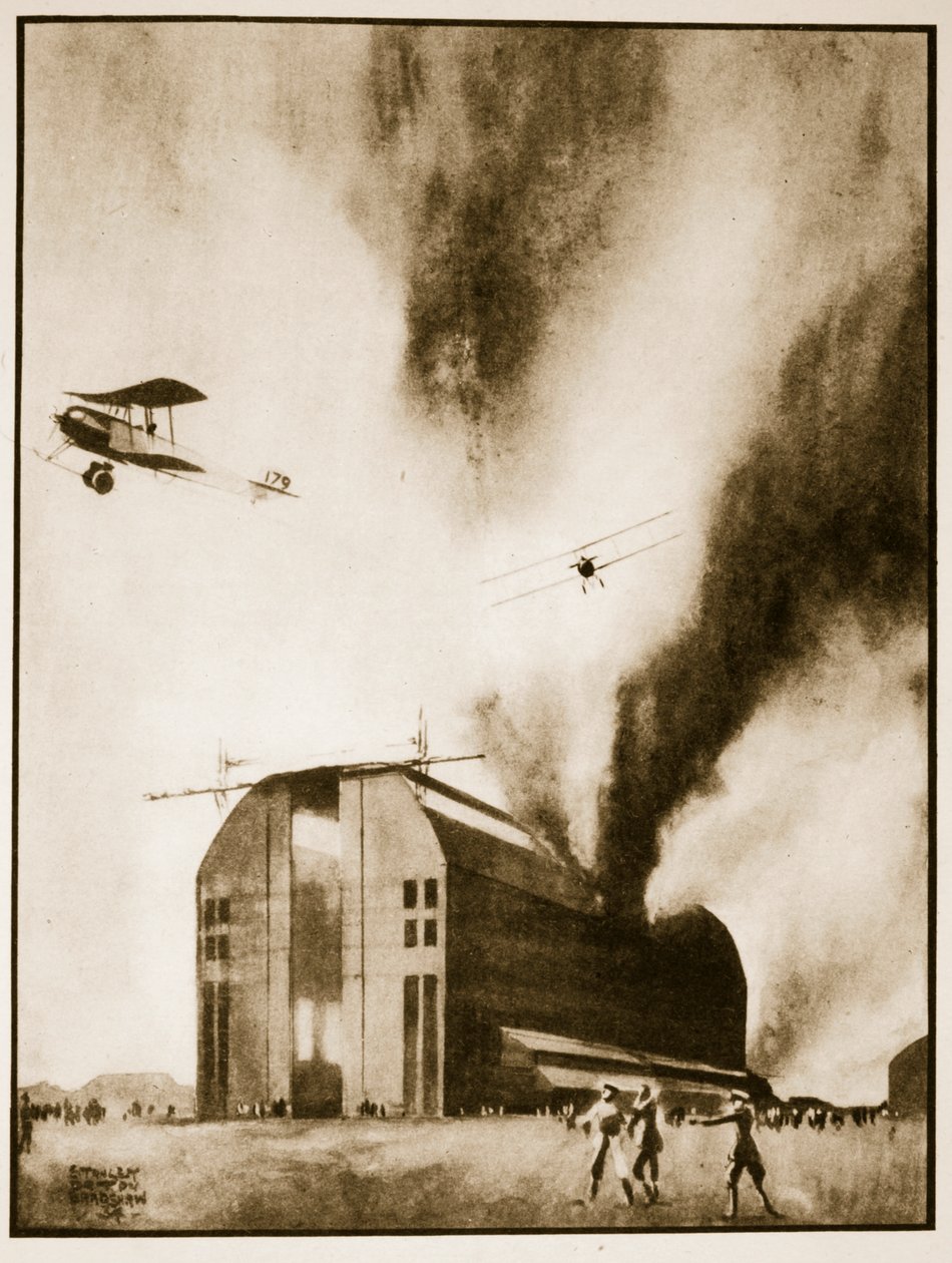 Nalot Avro na Friedrichshafen, 21 listopada autorstwa Stanley Orton Bradshaw