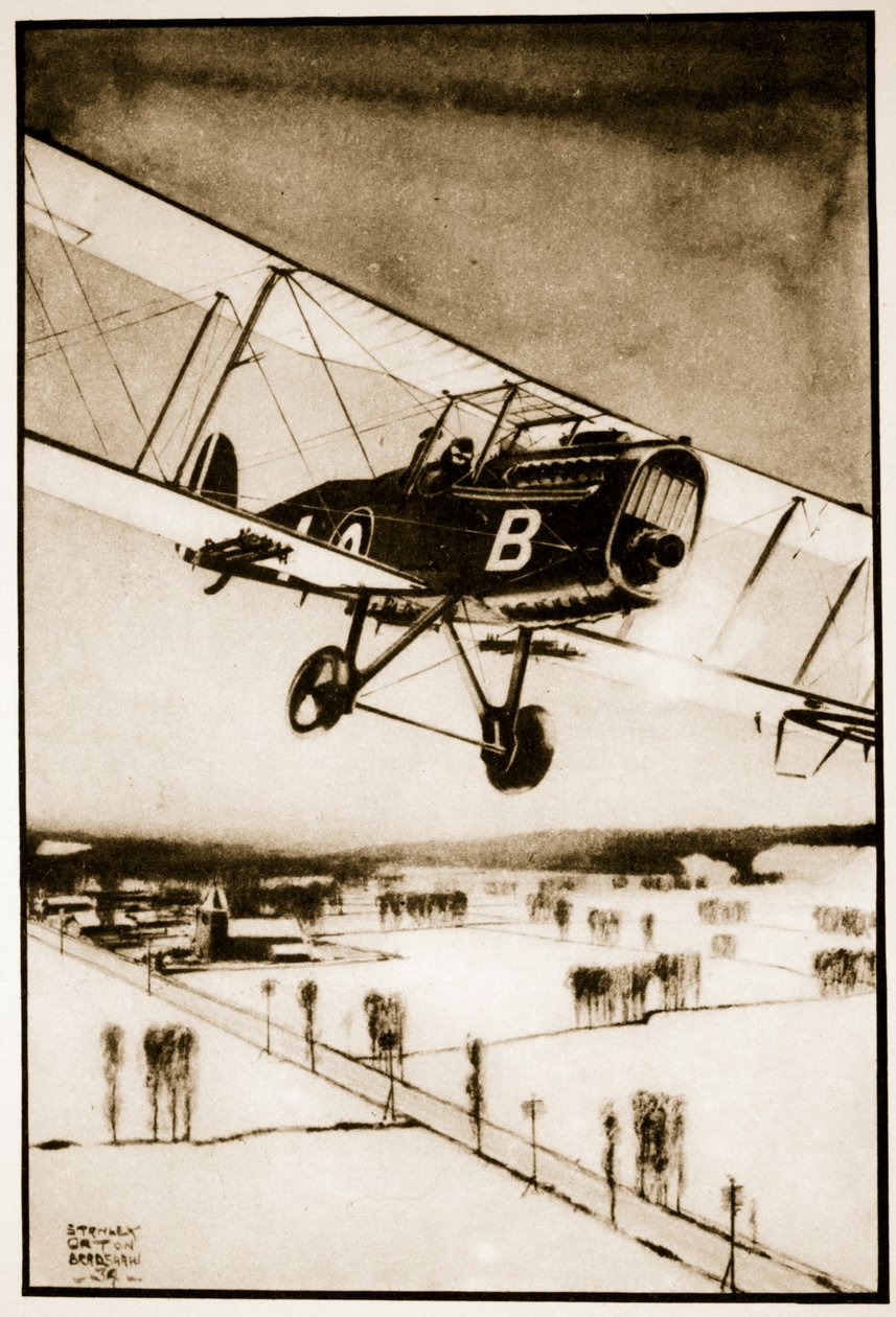 R.A.F pomaga przerwać strajk transportowy autorstwa Stanley Orton Bradshaw