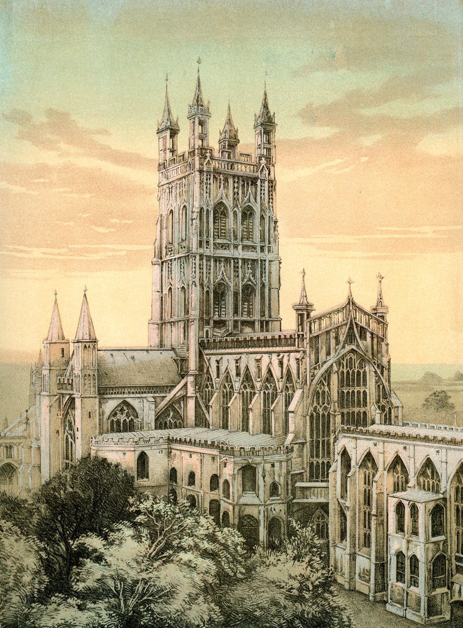 Katedra w Gloucester, Gloucestershire, c1870 autorstwa Stannard and Son