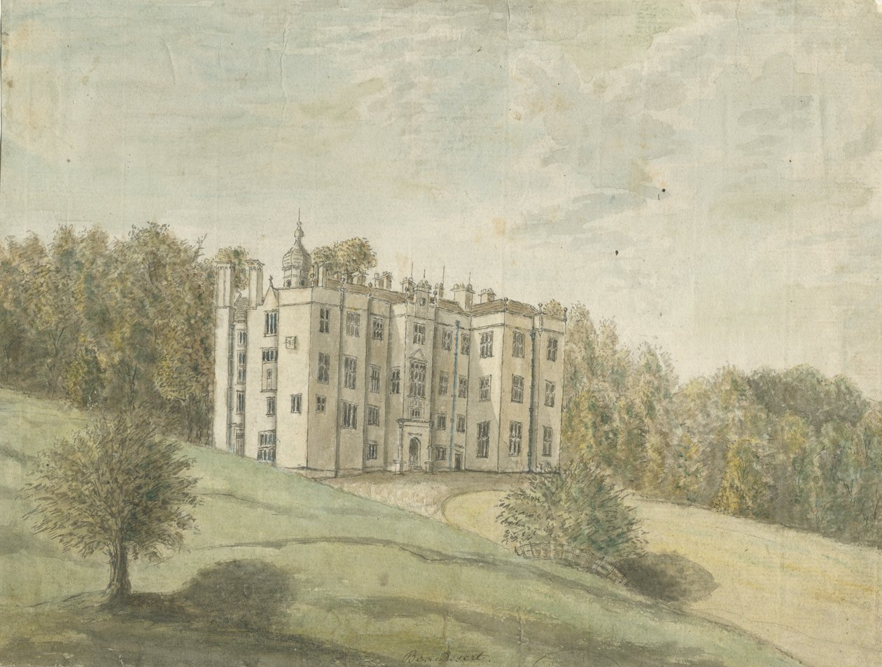 Sala i Park Beaudesert: malarstwo akwarelowe, bd [1762-1802] autorstwa Stebbing Shaw