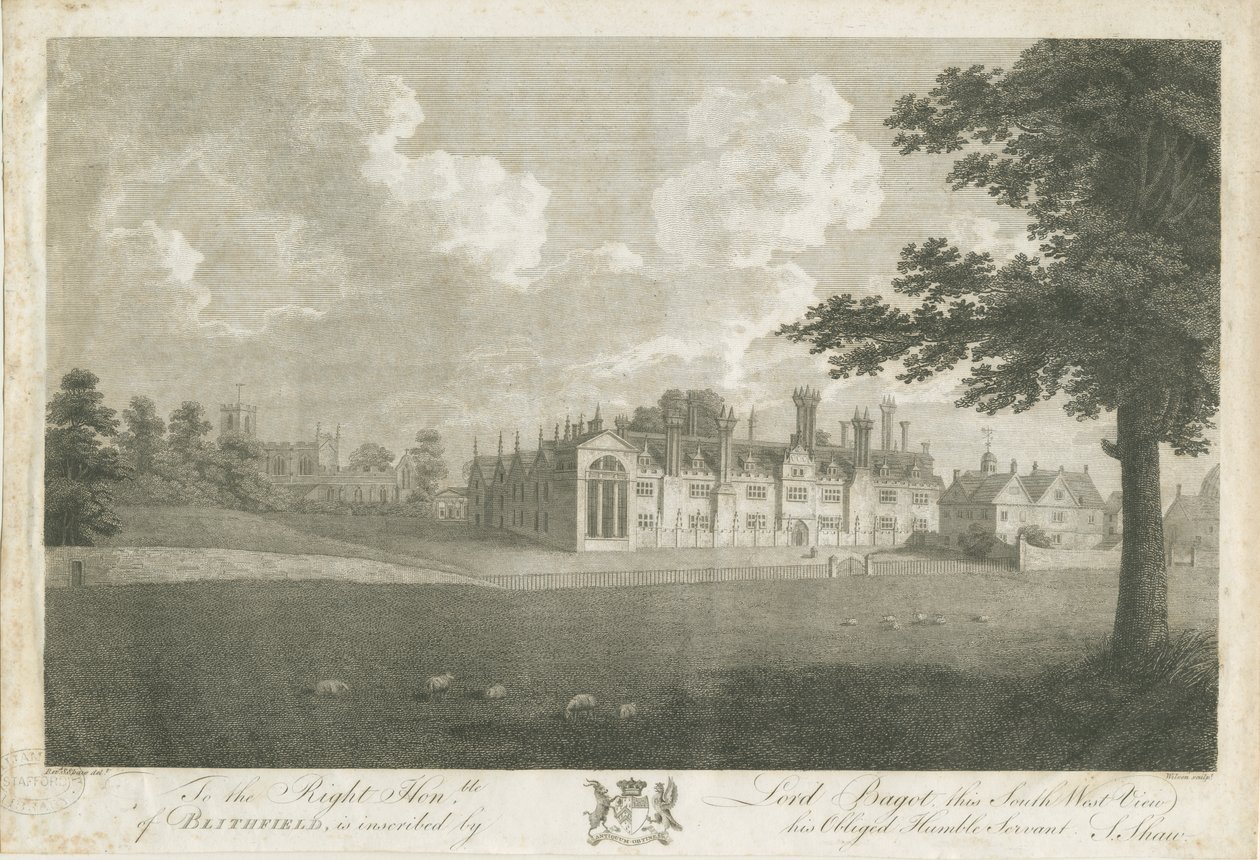 Sala Blithfield: grawerowanie i [XVIII wiek] autorstwa Stebbing Shaw