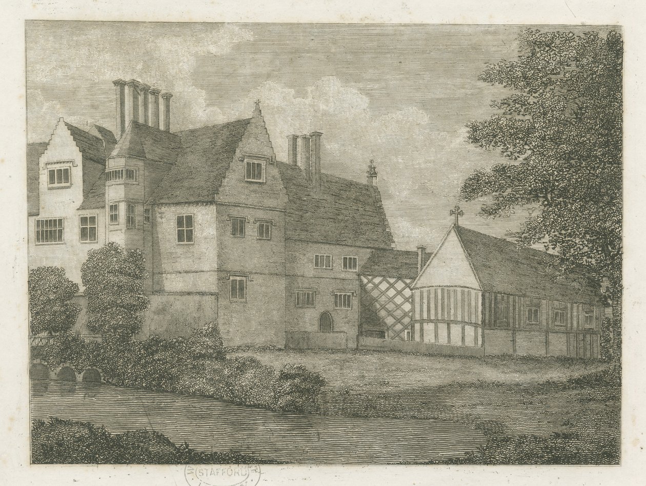 Brewood - Black Ladies Priory: grawerowanie i [?XVIII wiek] (druk) autorstwa Stebbing Shaw