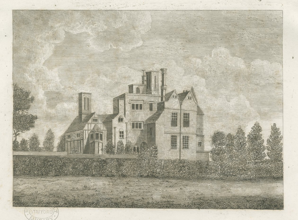 Brewood - Black Ladies Priory: grawerowanie i [?XVIII wiek] (druk) autorstwa Stebbing Shaw
