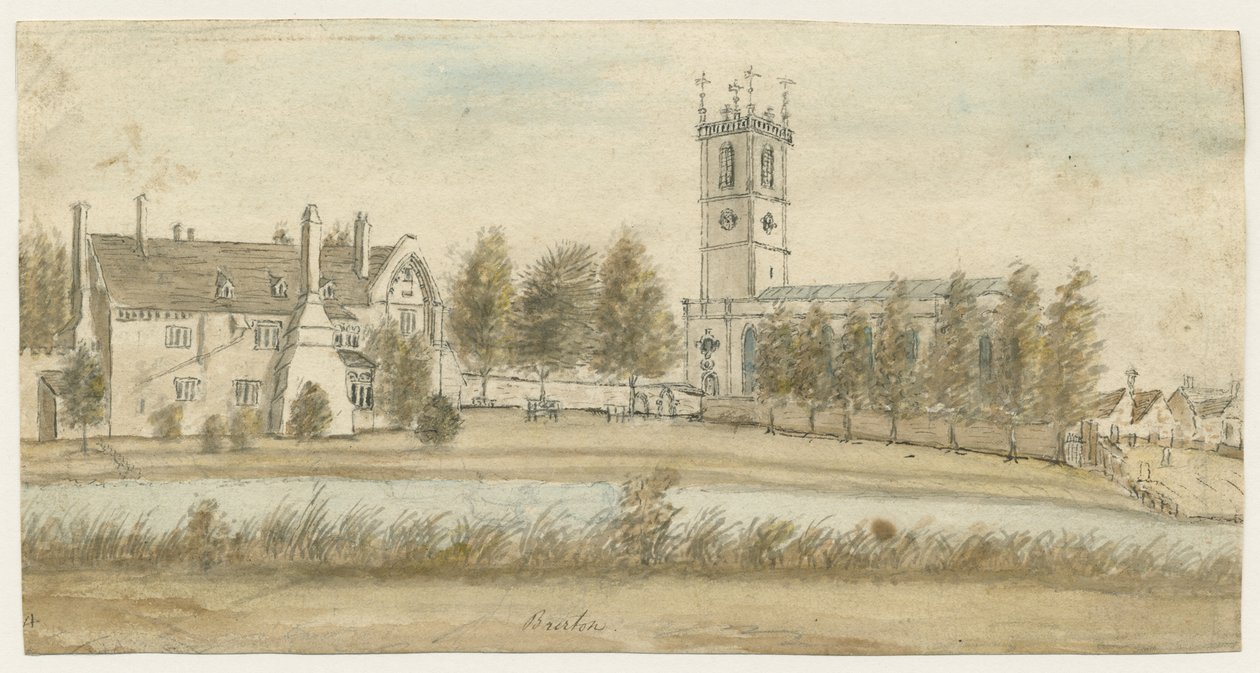Opactwo Burton-upon-Trent: malarstwo akwarela i [ok. 1795] (malarstwo) autorstwa Stebbing Shaw