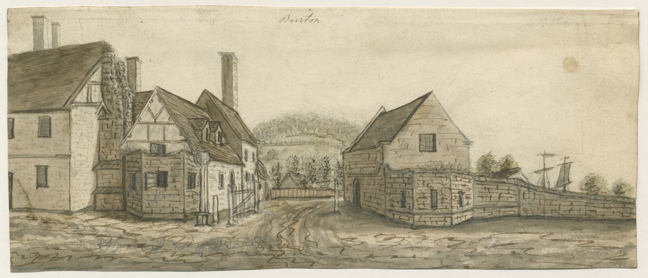 Opactwo Burton-upon-Trent: malarstwo akwarelowe i [ok. 1795] autorstwa Stebbing Shaw